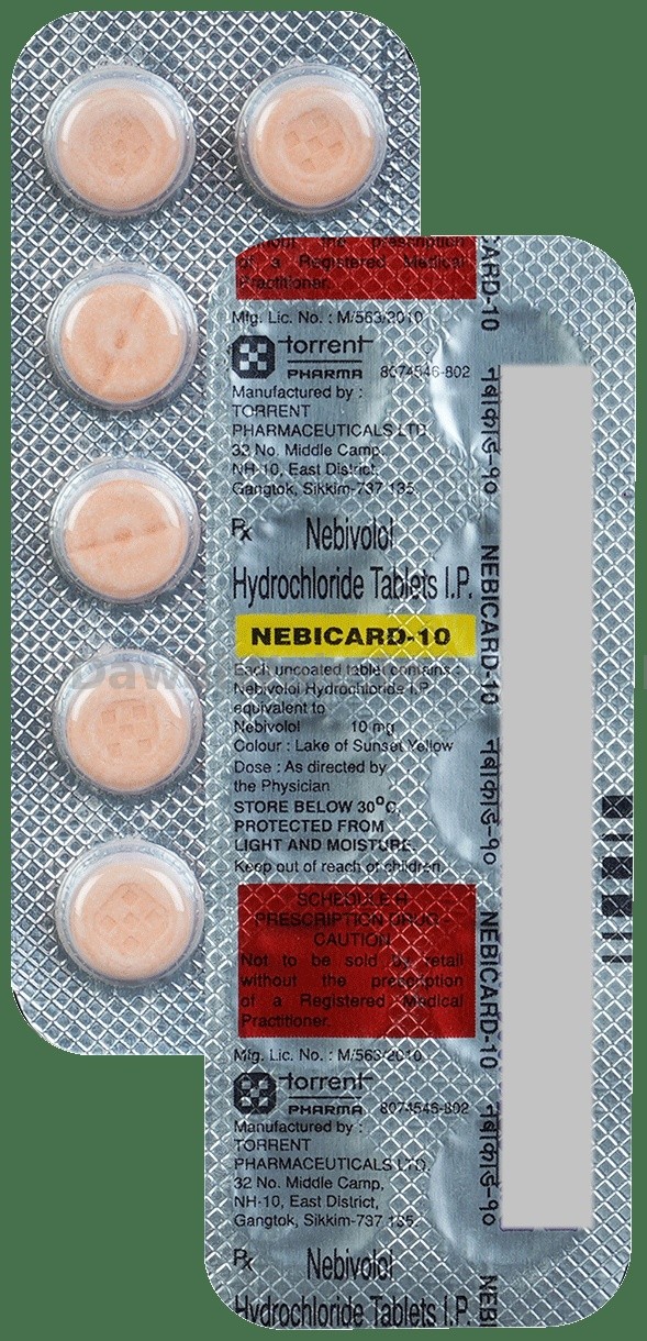 Nebicard 10 strip of 10 Tab