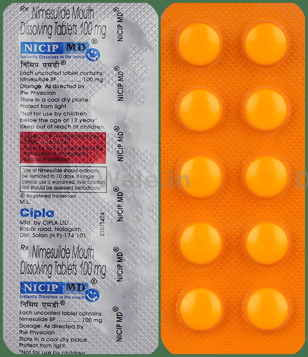 Nicip MD strip of 10 Tab