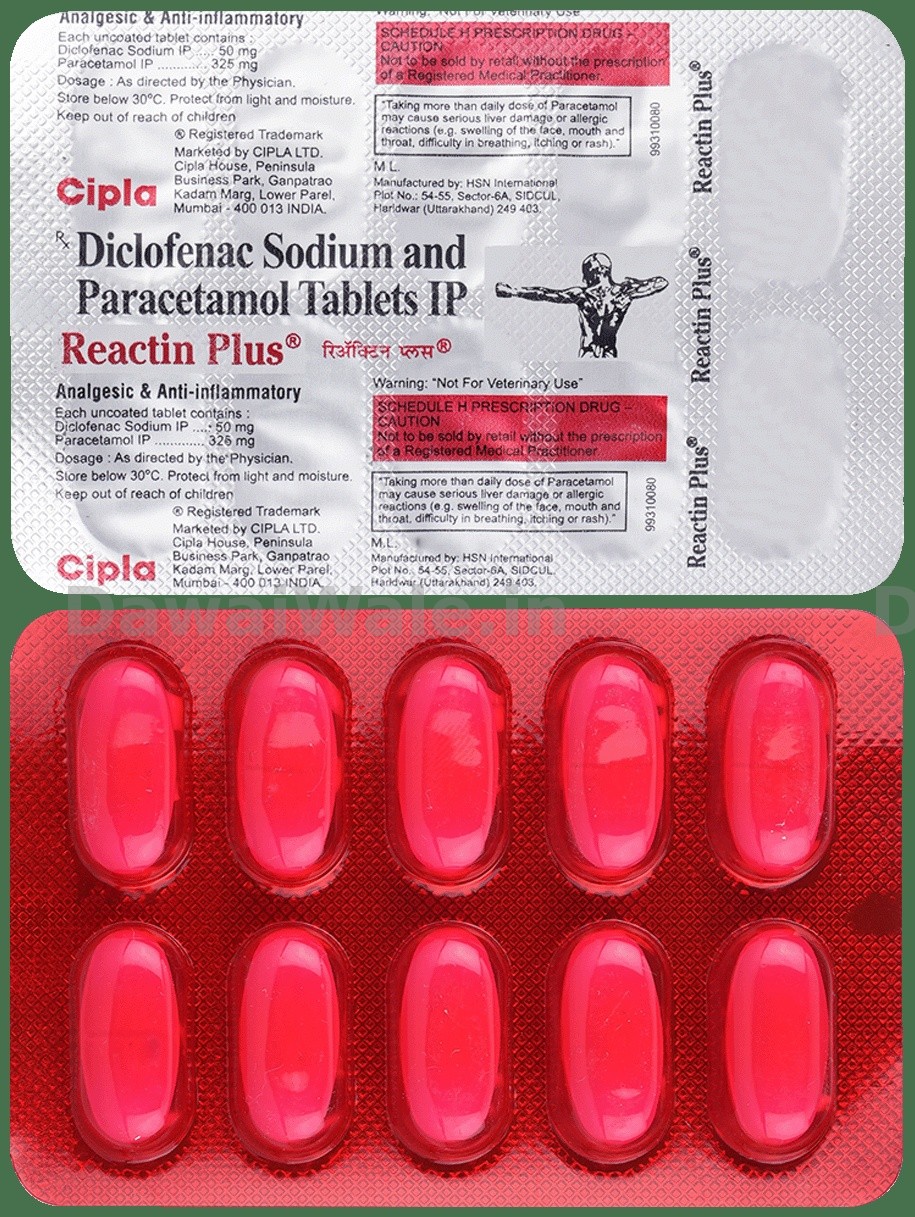 Reactin plus red strip of 10 Tab